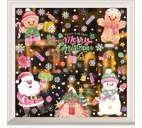 Statique Décoration de Noël Fenetre Stickers Double Face Autocollant Fenetre Flocon de Neige Stickers Fenetre Noel pour Deco NoëL Intérieur(G)