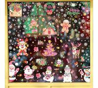 Statique Décoration de Noël Fenetre Stickers Double Face Autocollant Fenetre Flocon de Neige Stickers Fenetre Noel pour Deco NoëL Intérieur(Q)
