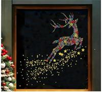 Statique Decoration Fenêtre Autocollant Noël Double Face Père Bonhomme De Neige Stickers Pour Deco NoëL Intérieur(DD)