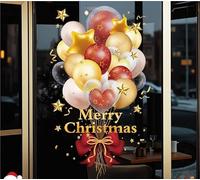 Statique DIY Stickers Noel Vitre Pour Porte Deco Fenetre Interieur Double Face Père Noël Bonhomme De Neige Pour NoëL Intérieur(MM)