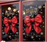 Statique DIY Stickers Noel Vitre Pour Porte Deco Fenetre Interieur Double Face Père Noël Bonhomme De Neige Pour NoëL Intérieur(B1)