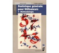 Statistique generale pour utilisateurs Tome 1 Méthodologie - Pur - Presses Universitaires Rennes - broché - Scolaire / Universitaire