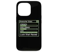 Statistiques du Personnage Force Intelligence Luck Maxed Gaming Coque pour iPhone 13 Pro