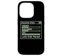 Statistiques du Personnage Force Intelligence Luck Maxed Gaming Coque pour iPhone 14 Pro