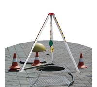 Stativ de sauvetage réglable pour espaces confinés - Kit de sécurité d'urgence avec treuil autobloquant et dispositif de protection contre les chutes Idéal pour les opérations de sauvetage incendie