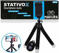 STATIVOX Smartphone Trépied flexible Appareil photo avec téléphone portable Bluetooth Télécommande