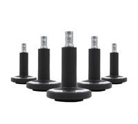 HJH Office Patins glisseurs STATO-M Tige 11 mm Sols durs Noir/Chrome Lot de 5
