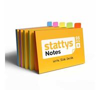 Stattys Notes, self-adhesive electrostatic magnetic notes, stick to all smooth surfaces, visualize, move and structure ideas and topics, set of 5, in size S (10 x 7 cm), 5-colors mix
