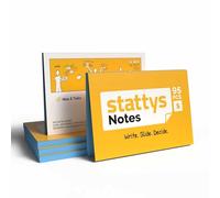 Stattys Notes, self-adhesive electrostatic magnetic notes, stick to all smooth surfaces, visualize, move and structure ideas and topics, set of 5, in size S (10 x 7 cm), blue