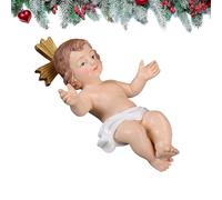 Statua Di Gesù Bambino Nella Mangiatoia - Scultura In Resina Realistica Della Scena Sacra Natalizia, Figurina Religiosa Per Presepe | Statua Decorativa Della Natività Per Casa Chiesa Festa Natale Comp