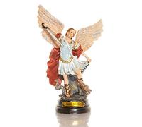 Statue 12cm Saint Michel en résine Peinte à la Main