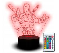 Statue 3d À Led Avec Gravure Du Nom De Deadpool Avengers