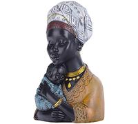 Statue africaine en forme de buste africain, sculptures d'art africain modernes, statues africaines en résine pour décoration d'intérieur, figurines afro-américaines, salon, bureau, bibliothèque,