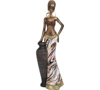 Statue africaine Rétro aspect réaliste Résine durable Couleurs vives Sculpture pour voiture de bureau -Type de maison A.