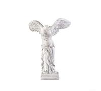 Statue ailée pour la victoire de Samothrace, déesse de la victoire en résine avec ailes majestueuses, décoration de bureau dorée et blanche pour décoration d'intérieur, étagère de bureau, (E5-181513)