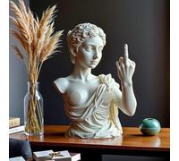 Statue amusante de Vénus avec attitude, statue de Vénus avec attitude, sculpture de buste de Vénus de style romain avec attitude, figurine en résine Aphrodite de déesse grecque audacieuse, cadeau