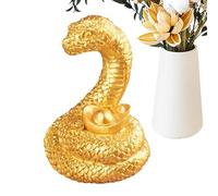 Statue 'Année du serpent - Statue du serpent du Nouvel An lunaire, Statue en résine Ornements décoratifs du serpent | Figurine de table Année du serpent 2025, sculpture Feng Shui en résine