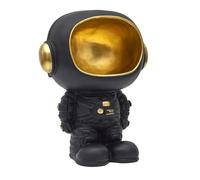 HOME DECO FACTORY - HD0160, Statue Astronaute Vide Poche Noir, Objet Décoratif Moderne et Pratique, Design Futuriste, Conçu pour Salon ou Bureau, Taille : 20 cm, Couleur : Noir et Or
