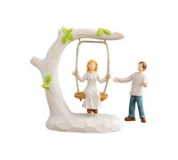 Statue balançoire en forme de couple. Sculpture qui s'embrasse, anniversaire, mariage, Saint-Valentin, anniversaire pour femme ou petite amie. Maison transmettant romance et chaleur (blanc, 11 x 5 cm)