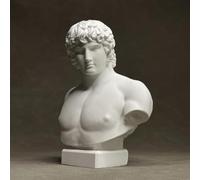 Statue blanche en forme de buste antineux - Figurine de gypse grecque - Figurine de mythologie grecque pour la maison et le bureau - Décoration d'étagère, croquis, pratique - Cadeau artistique