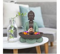 Statue Bodhi avec Plat Vide Poche -Atmosphère Zen-Magnifique Figurine Porte-Bonheur-Idée Cadeau Toute Ocassion -H 20cm - Zen'Light