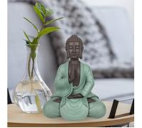 Statue Bodhi Vert et Marron -Atmosphère Zen - Magnifique Figurine Porte-Bonheur- Idée Cadeau Toute Génération -H 20 cm - Zen'Light