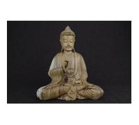 Statue Bouddha assis en position du lotus - Coco Papaya - Bois sculpté - Vitarka Mûdra