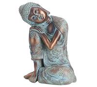 Statue Bouddha Couché 23cm, Décoration Zen en Résine Antique, Statue Méditation pour Maison et Jardin, Décoration Asiatique et Bouddhiste, Ambiance Paisible et Spirituelle