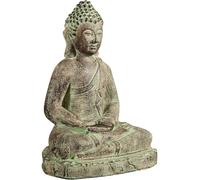 Statue Bouddha En Gypse Vieilli Décorative Peinte Fait Main 47x35x67 cm