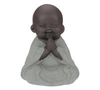 Statue Bouddha Maitreya Thé Pet en Argile Violette, Décor Religieux
