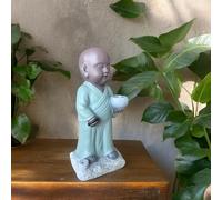 Statue Bouddha Porte - Encens Aumone - Création Authentique - Ambiance Zen et harmonieuse - Magnifique Figurine Porte-Bonheur - Idée Cadeaux Toute génération - H22cm-Zen’Light