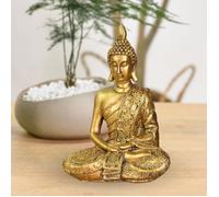 Statue Bouddha Sanci Dorée -Atmosphère Zen - Magnifique Figurine Porte-Bonheur- Idée Cadeau Toute Génération -H 21cm - Zen'Light