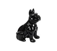 Statue Bulldog en Céramique Noir Brillant H20cm - STOKY -
