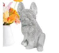 Statue Bulldog,Figurine Bulldog Assis Statue Française - Sculpture Résine Décorative pour Intérieur Extérieur Table Étagère Salon Bureau Chambre Patio Jardin - Jardin Pelouse Porche Terrasse P