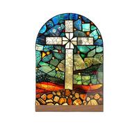 Statue catholique debout en acrylique pour autels de bureau, design stable sans soutien supplémentaire nécessaire, parfaite pour un espace compact au bureau ou à l'école