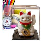 Statue Chat,Décor à Énergie Solaire Automatique pour Voiture | Statue de Chat Décorative,Pour Bureau, Maison, Commerce, Mariage, Nouvel An Chinois,