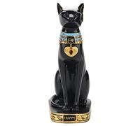 Statue Chat égyptien,Pilipane Sculpture de Chat egyptien en résine und Sculpture de Collection de Figurines de Chat Noir,Statue Decoration Interieur,ancienne exotique ménagers figurine de collection