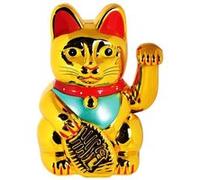 Out Of The Blue – Statue Chat porte-bonheur Maneki-neko en PVC doré 20 cm
