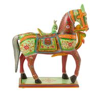 Statue Cheval en Bois "Mumbai" 58cm Multicolore