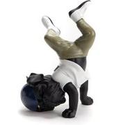 Statue : Chien breakdance - Amadeus - Noir - Résine Noir G