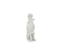 Statue Chien Caniche en Polyrésine 20x26x61cm Blanc
