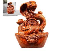 Statue chinoise de l'année du serpent, statue de serpent en bois | Figurine de serpent du Nouvel An chinois - Décorations du Nouvel An chinois de bonne signification pour salle d'étude, chambre à couc