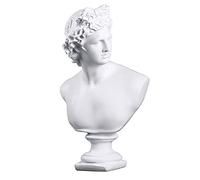Statue classique grecque blanche de David Man Buste Grande sculpture en résine Apollo Déesse romaine pour décoration d'intérieur 30 cm