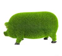 Statue Cochon Floqué Résine pour déco Jardin pour pâques Statue | Résine synthétique , couleur verte, taille compacte, pour idéal extérieur, ne rouille pas