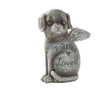 Statue commémorative pour chien - Figurine de chien ange avec ailes | Marqueur funéraire en résine pour animal de compagnie | Cadeau de condoléances pour la perte d'un chien, pierre commémorative pour