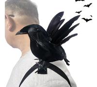 Statue Corbeau | Leurre d'halloween | Accessoires de Costume avec Bande élastique - Accessoire de Cosplay pour intérieur et extérieur - Pierres tombales - Arbre de terrasse, épaule, Jardin, Cour