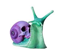 Statue crâne escargot Halloween Jardin Ornements Crâne Sculpture Gothique Créative Résine Artisanat Figurine décorative Escargot Halloween Crâne Escargot Statue (bleu ciel)