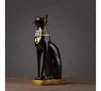 Statue créative de Chat égyptien, Sculpture d'animaux fabriquée à la Main, Objet décoratif Moderne pour la Maison et Le Bureau, Noir