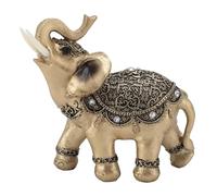 Statue d’éléphant en or, sculpture d’éléphant décorative pour la maison et le bureau, figurine de bonheur et de prospérité selon le feng shui, ornée d’un costume cérémoniel, (Grand 24 pouces)
