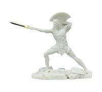 Statue d'Achille - Sculpture de héros guerrier grec - Figurine en marbre coulé à la main de Grèce - Pose de bataille de la Grèce antique 17 cm